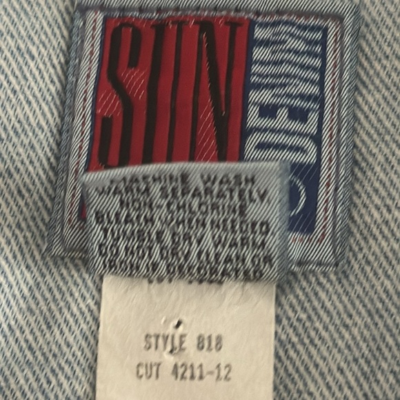 SUNBELT Vintage Denim Jean Jacket Long Trench Coat‎ Sz S M Oversized Relaxed Fit - Picture 7 of 7